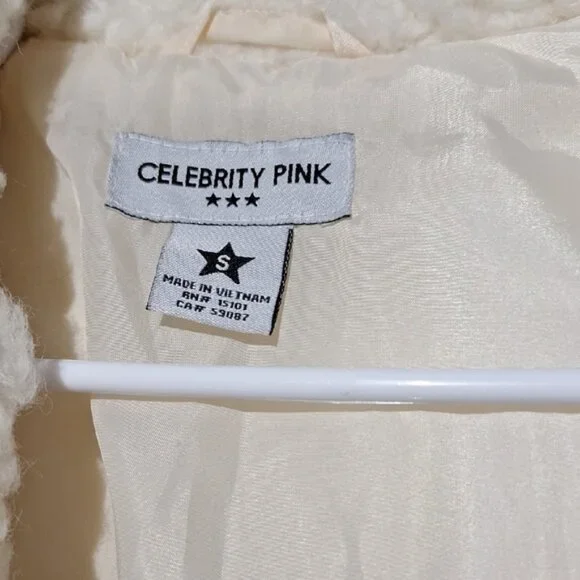 Cream Teddy Jacket, Faux Fur, Oversized Celebrity Pink Sz 4, NWT - Picture 2 of 12